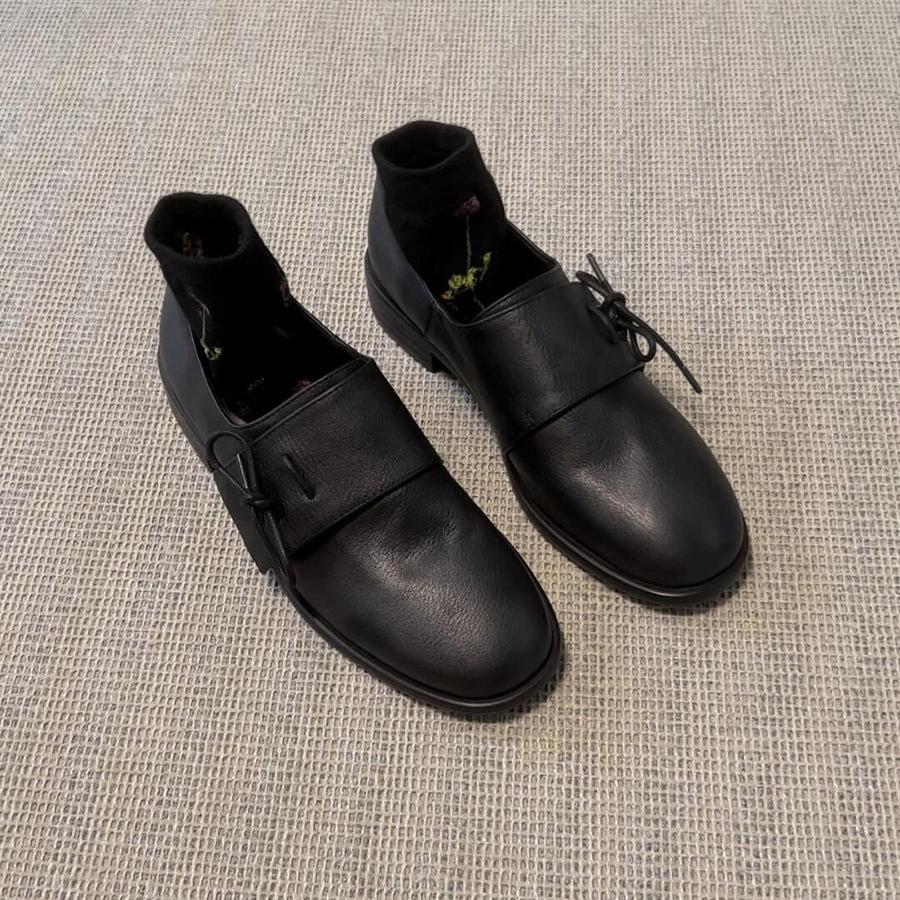 【シューズ】春秋夏 羊革 厚底 レトロ ラウンドトゥ オックスフォードシューズ