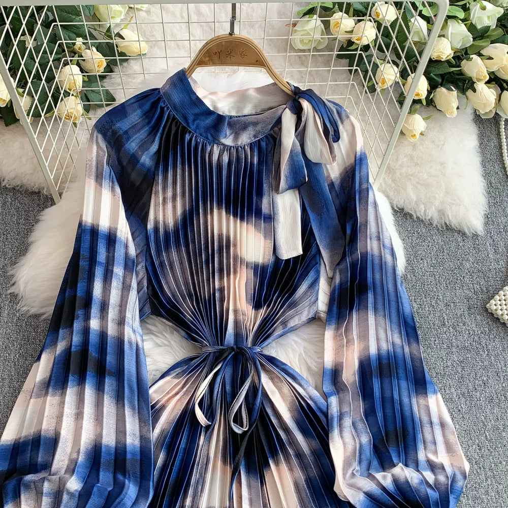 【ワンピース】【1枚で主役級】フレンチ・レトロ・マキシ長袖ワンピース ✨ 着痩せ叶う、大人の花柄【SHシリーズ】
