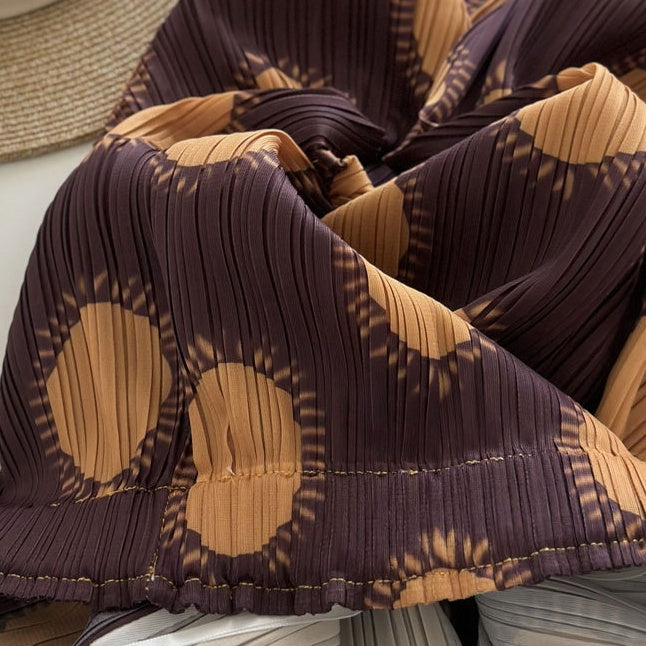 【ボトムス】夏 プリーツ加工 プリーツ加工 ドット柄 パンツ 【SHシリーズ】