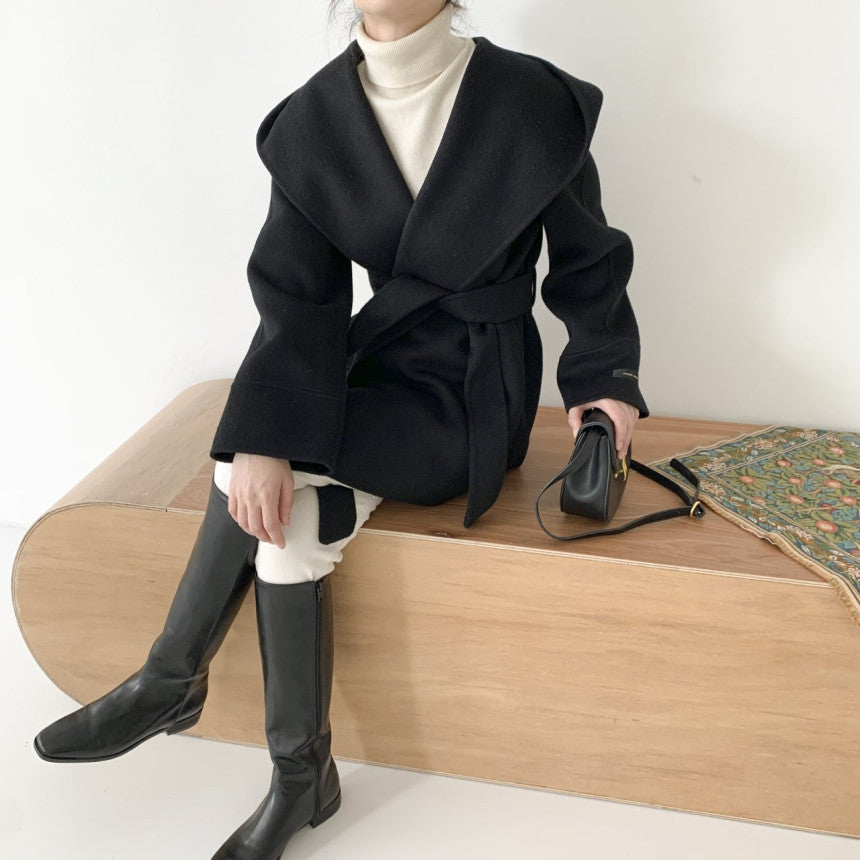 【アウター】秋冬 再入荷 高級感 着痩せ フード付き コート