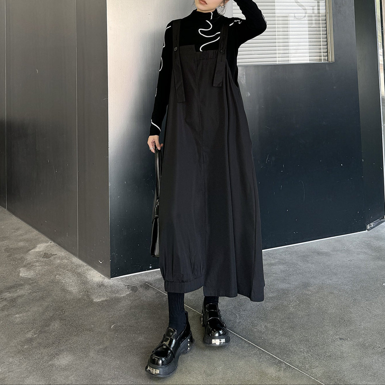 【ワンピース】春秋冬 日系 レトロ 個性派 着痩せ ノースリーブワンピース【AHシリーズ】