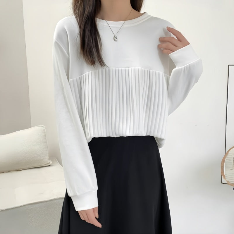 【トップス】春秋 楽天人気アイテム 日系 シャーリング 無地 Tシャツ