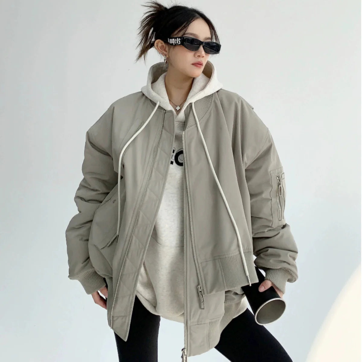 【アウター】アメリカンスタイル 秋冬 高級感 ゆったり 厚い保温 フェイクレイヤード 綿入れコート【FCシリーズ】