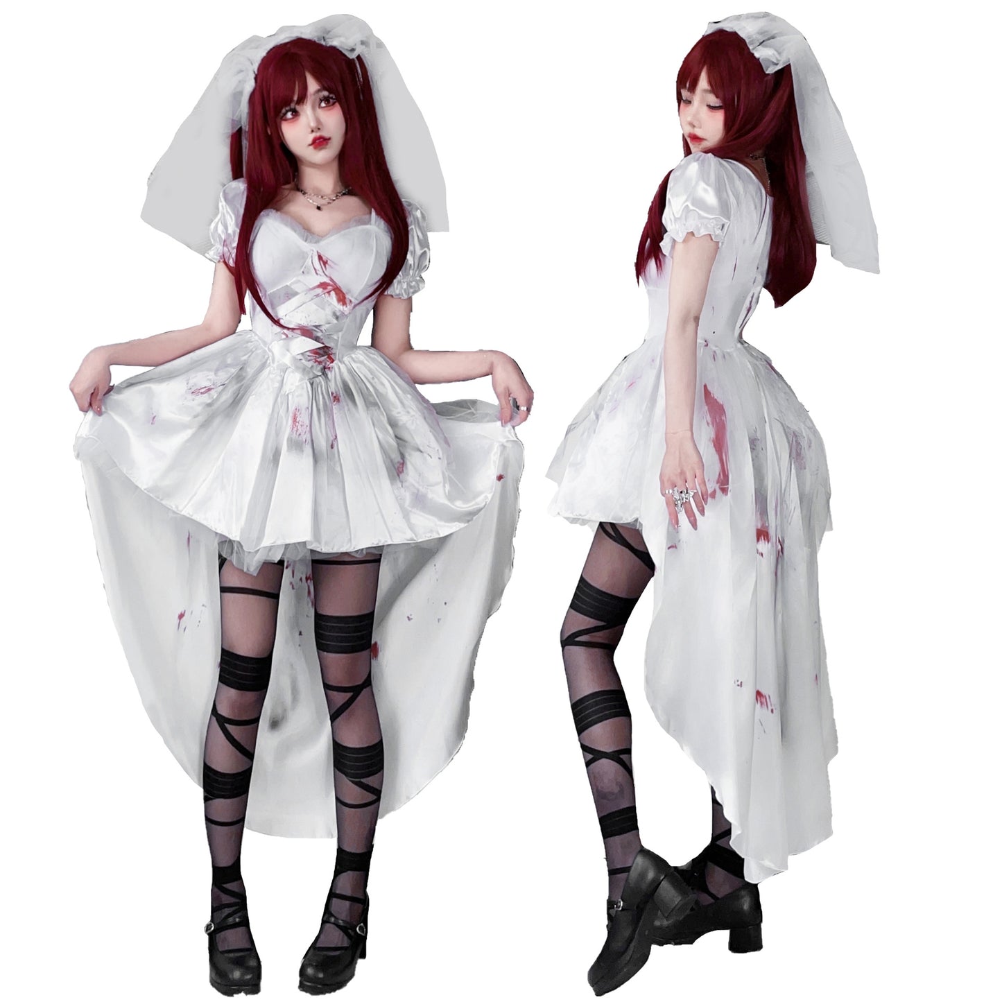 【ハロウィン】欧米風 ダークゴシック コスチューム 大人用 ウィッチ タキシード 吸血鬼 ゴーストブライド ワンピース 舞台衣装