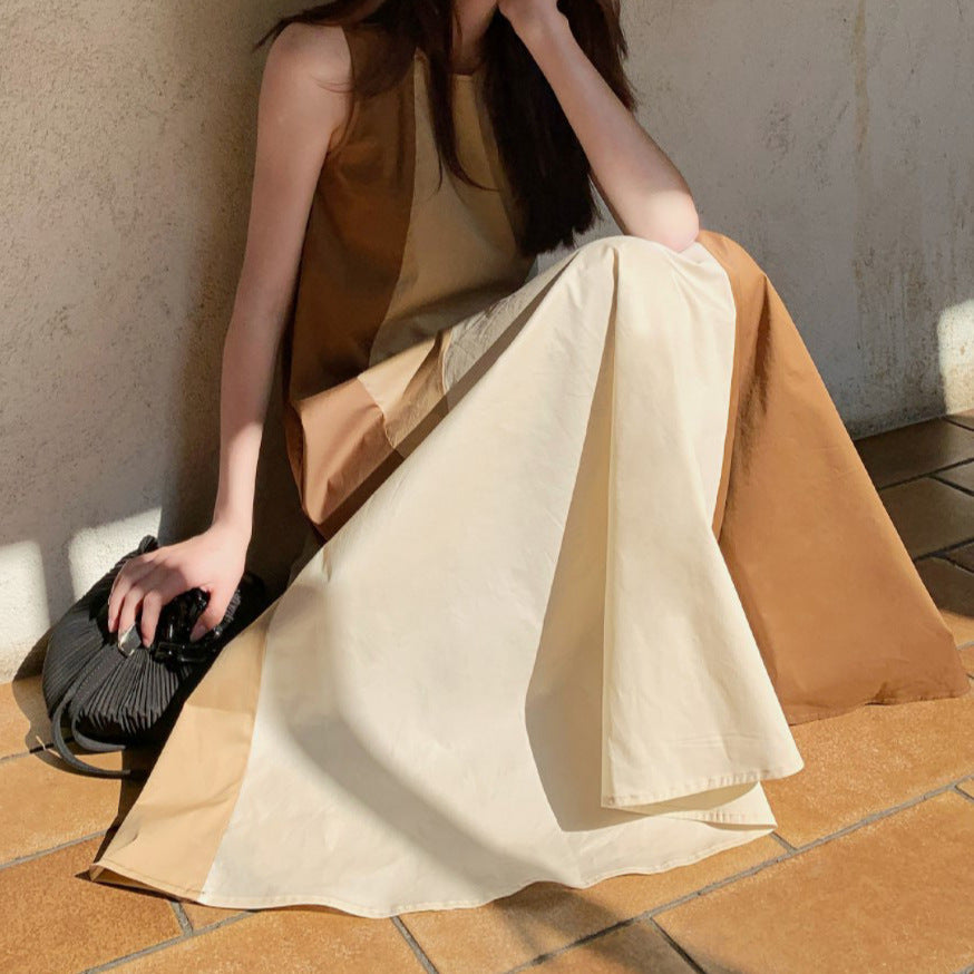 【ワンピース】夏 切り替えしゆったり 合わせやすい ノースリーブワンピース