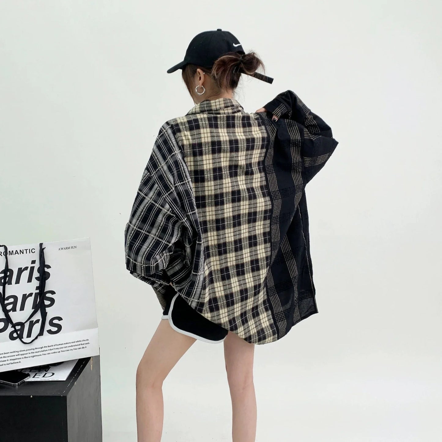 【トップス】春秋 雑誌に掲載された ゆったり 切り替えし シャツ【FCシリーズ】