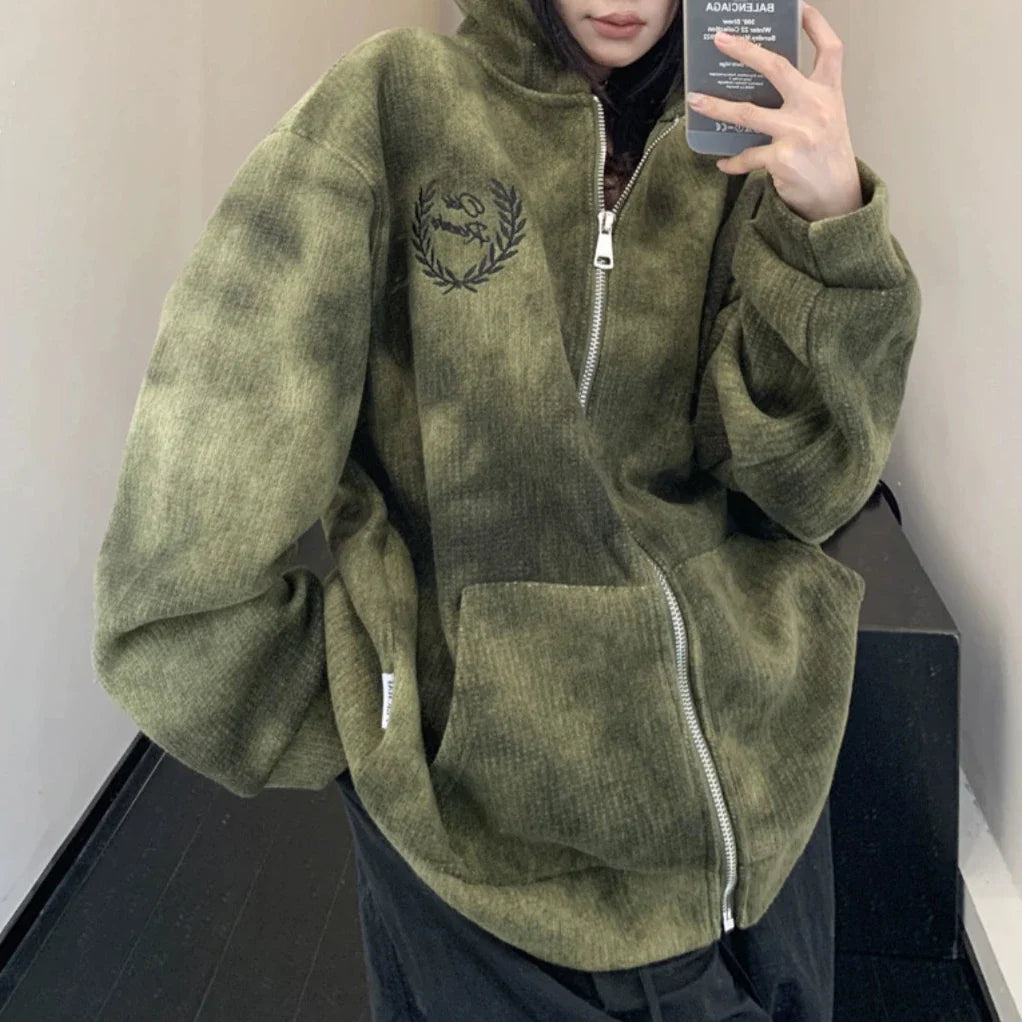 【トップス】秋冬 レトロ 刺繍 フード付き 厚い保温 ジャケット【FCシリーズ】