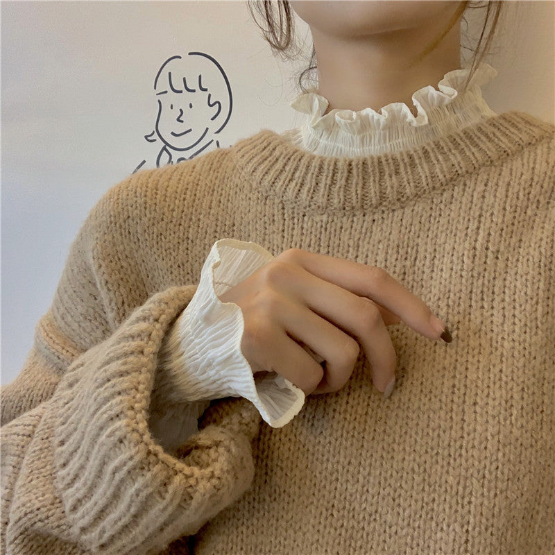 【トップス】春秋 ハイネック エレガント Tシャツ