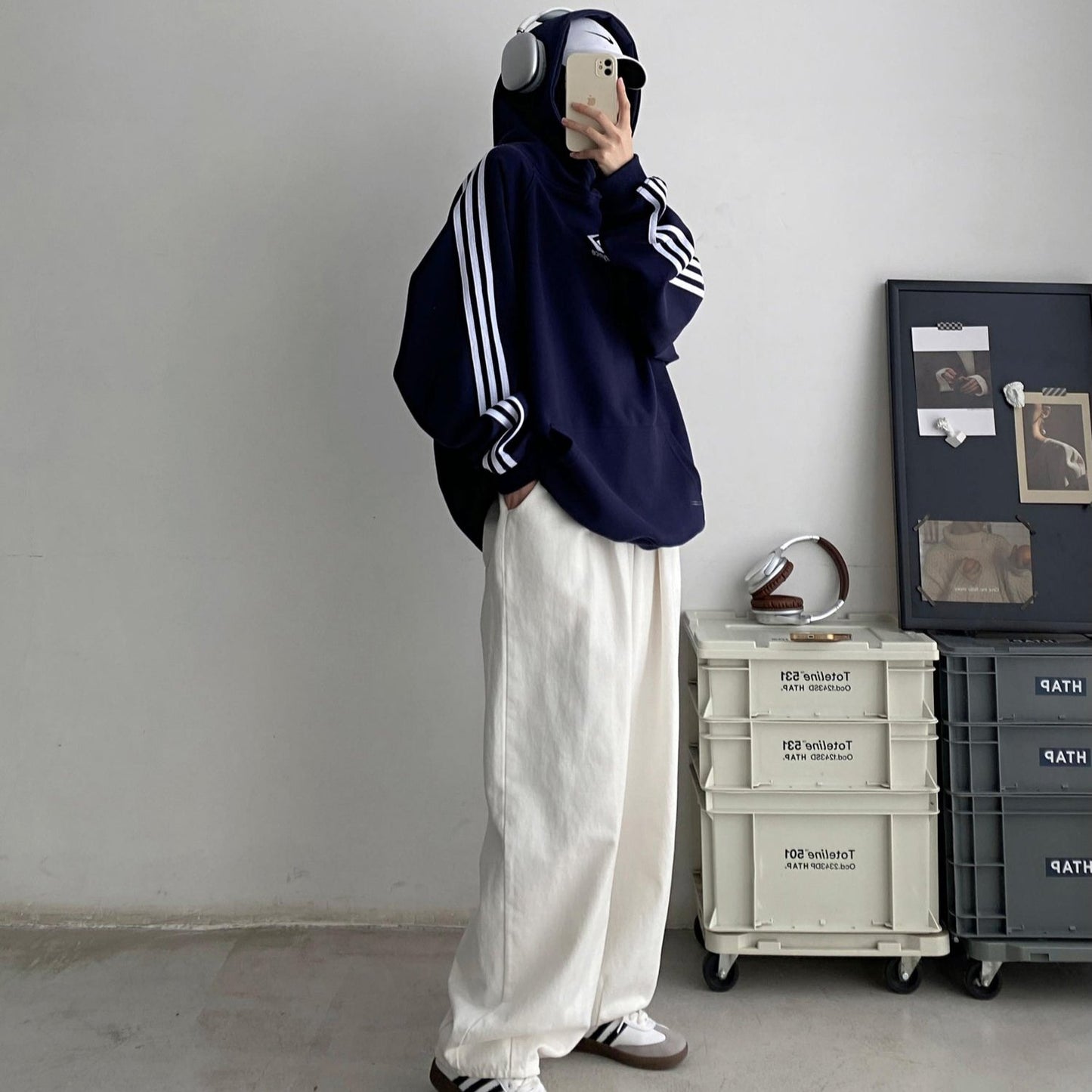 【トップス】秋冬 レトロ ゆったり ラグランスリーブ パーカー【FCシリーズ】