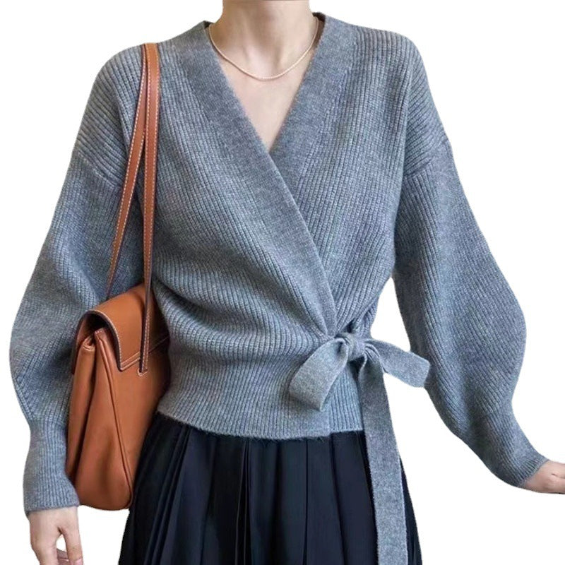 【トップス】秋冬 シンプル 肌触りいい 蝶結び 通勤 ニットセーター