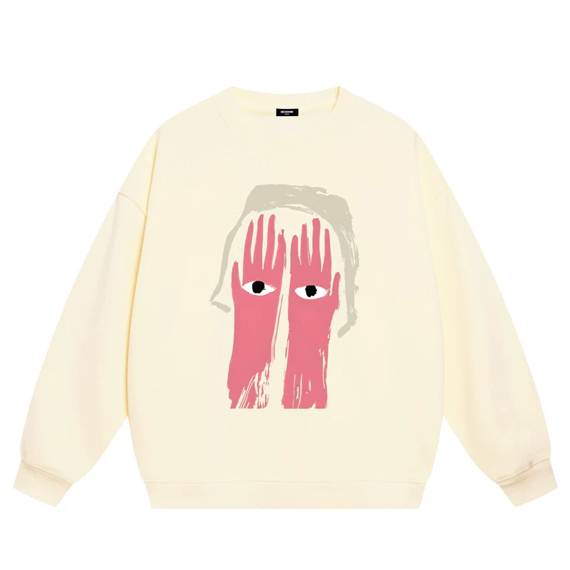 【トップス】ラウンドネック 裏起毛 カートゥーン パーカー 【FCシリーズ】