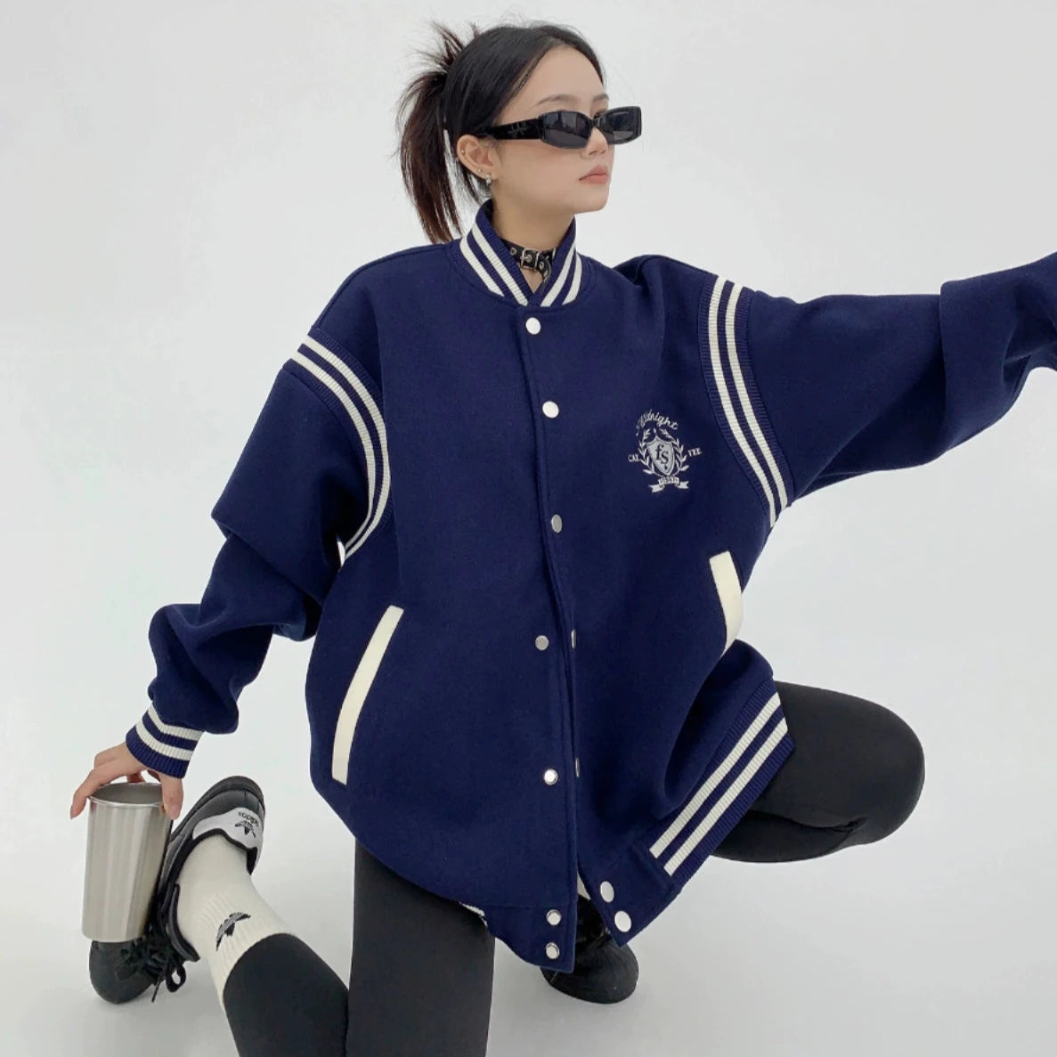 【アウター】今年らしいコーデ 春秋 高級感 刺繍 レトロ 配色 ジャケット【FCシリーズ】