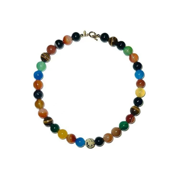 【🎁 B2G1|先行スタート!】【グッズ】【INS風】リゾートカジュアル カラフルビーズネックレス 手作りアクセサリー