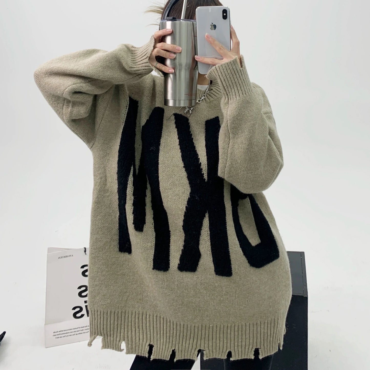 【トップス】秋冬 Basic日常簡約 レトロ ラウンドネック 厚い保温 ニットセーター【FCシリーズ】