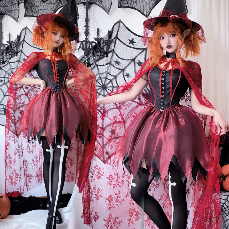 ハロウィン】大人用コスプレ・セクシー魔女・ヴァンパイア・マント付き
