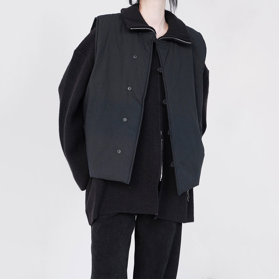 【アウター】ゆったり 春秋冬ノースリーブ 着痩せ 綿入れベスト【AHシリーズ】