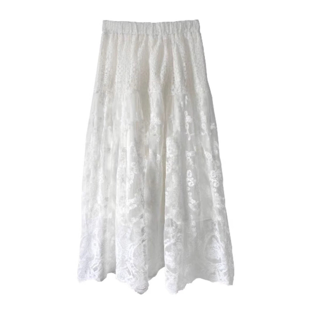 【ボトムス】春 秋 冬 レース ハイウエストフェミニン スカート 【JZシリーズ】