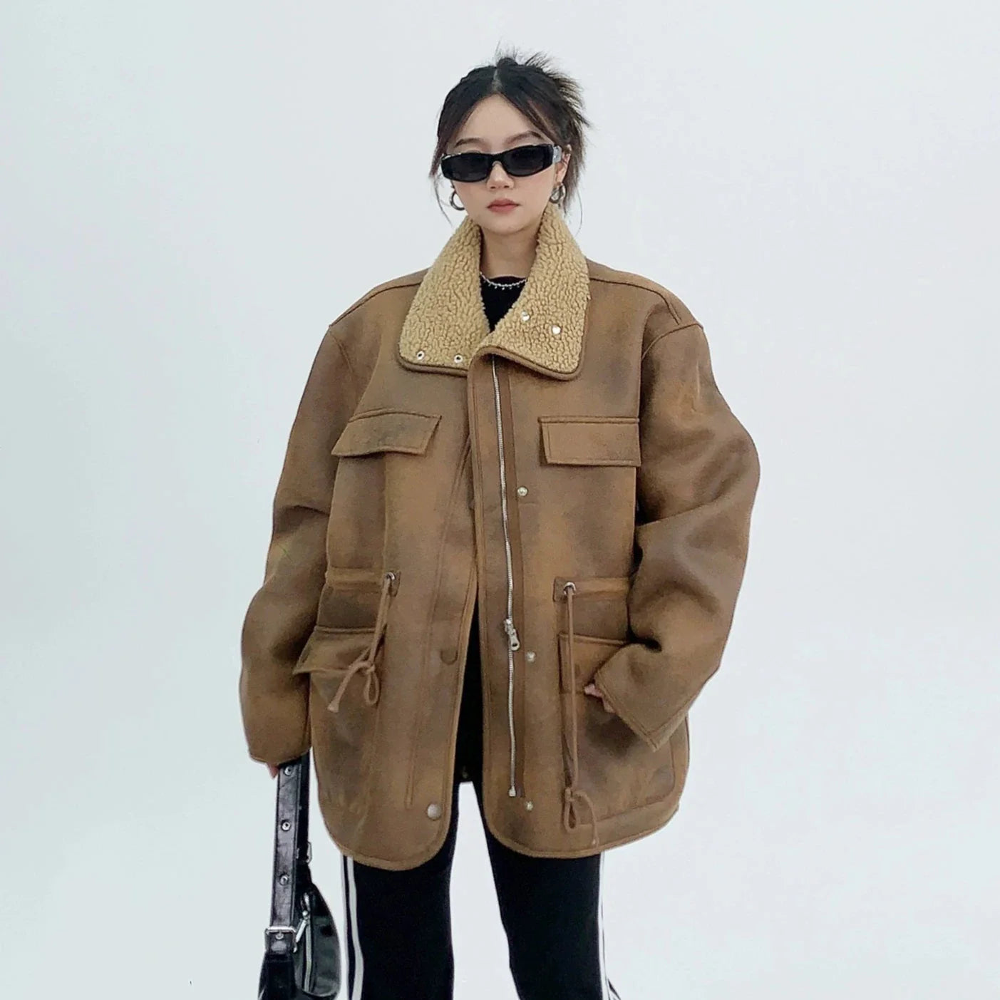 【アウター】秋冬レトロ ヴィンテージ加工 両面着用 厚い保温 綿入れコート【FCシリーズ】