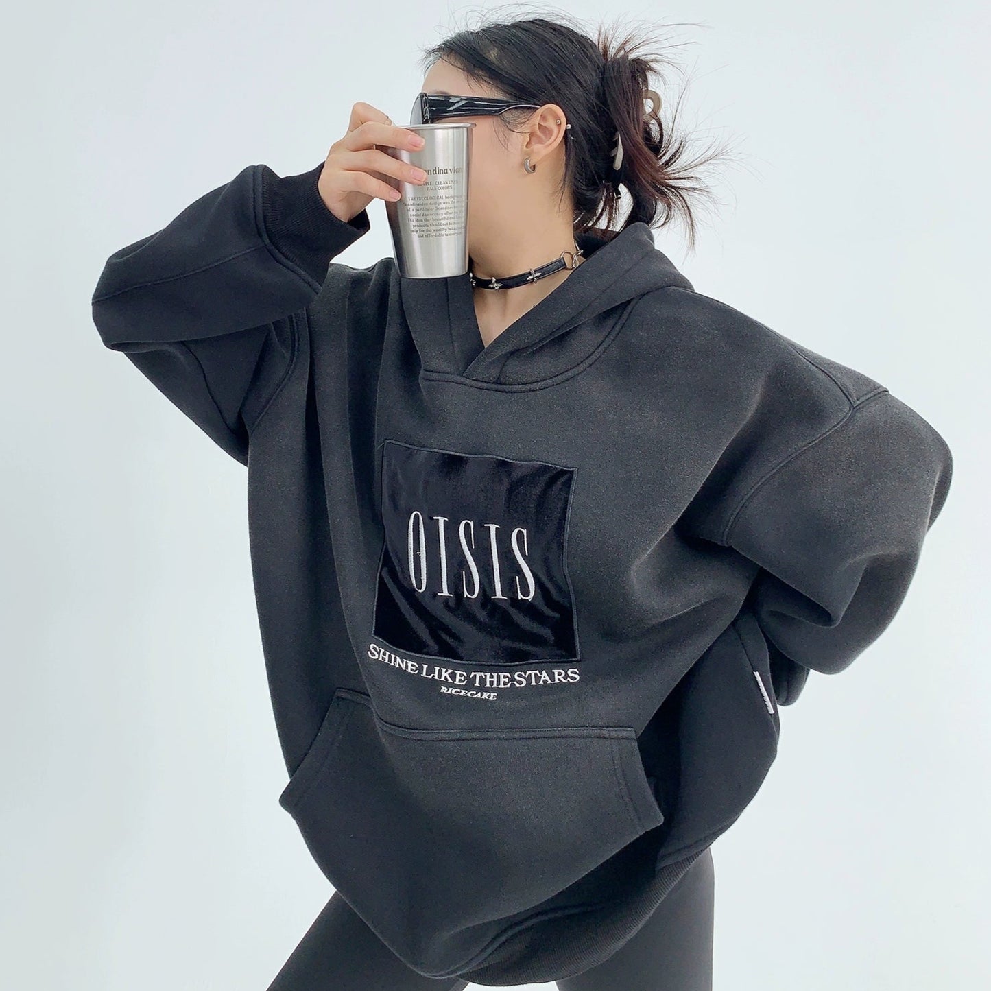 【トップス】 秋冬 ストリート oversize 刺繍 裏起毛 パーカー 【FCシリーズ】