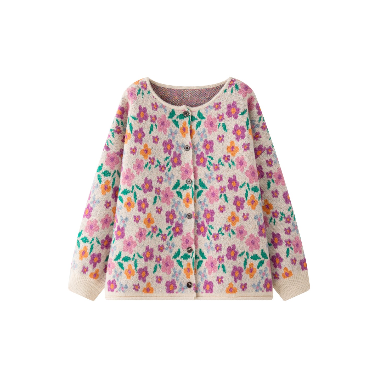 【アウター】ウール 春秋 レトロ 花柄 ニット キュート カーディガン ジャケット 【SNシリーズ】