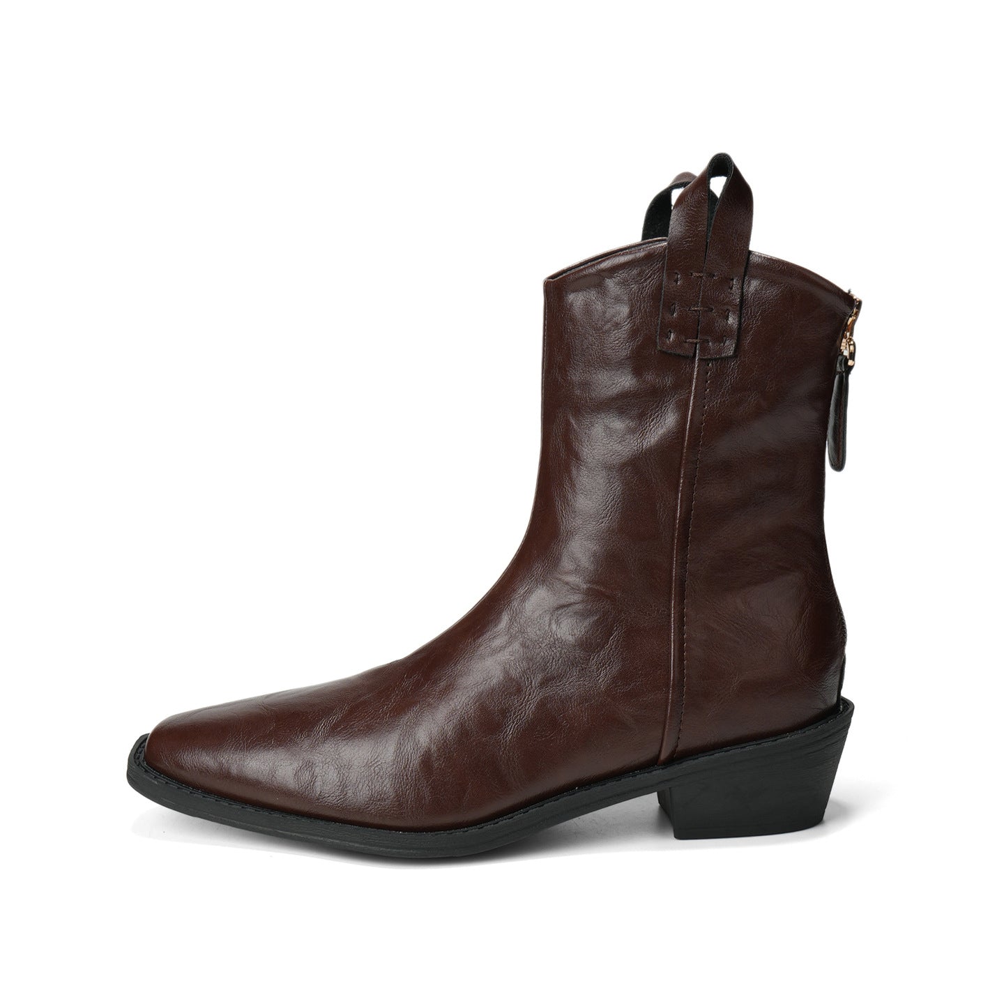 【シューズ】春 秋 冬 ポイントトゥ カウボーイブーツ チャンキーヒール ショートブーツ 【JZシリーズ】