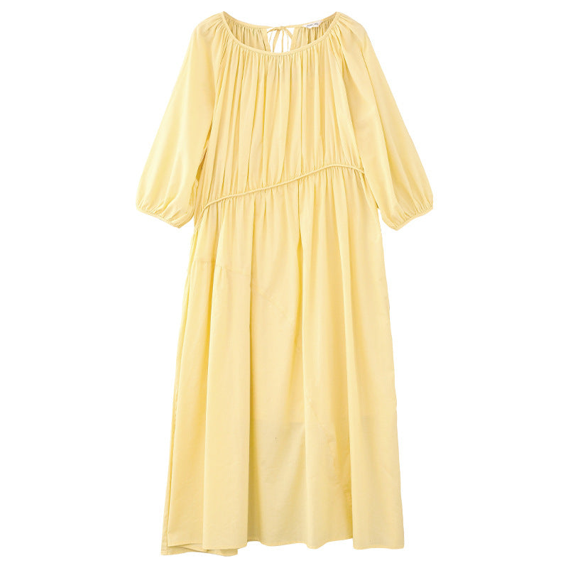 【ワンピース】夏 気質よい エレガント ランタンスリーブ 半袖ワンピース