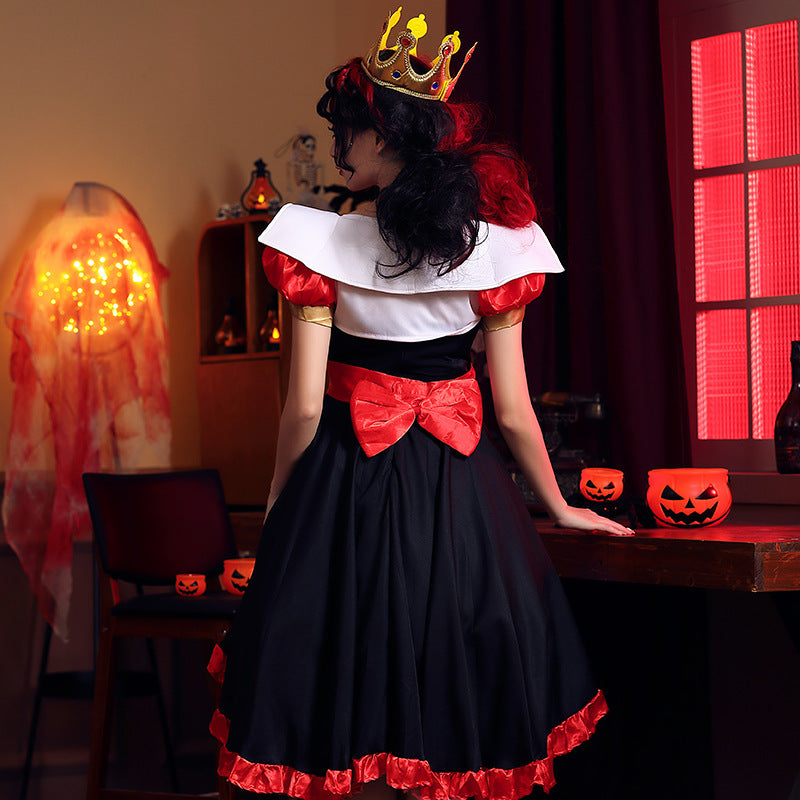 【ハロウィン】ハートの女王 魔女 トランプ 貴族風 仮装 コスプレ 演出服 お祭り トランプ柄ワンピース