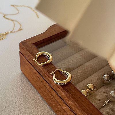 【🎁 B2G1|先行スタート!】【グッズ】シンプルフープピアス/ミニマルデザイン イヤーカフ風ピアス