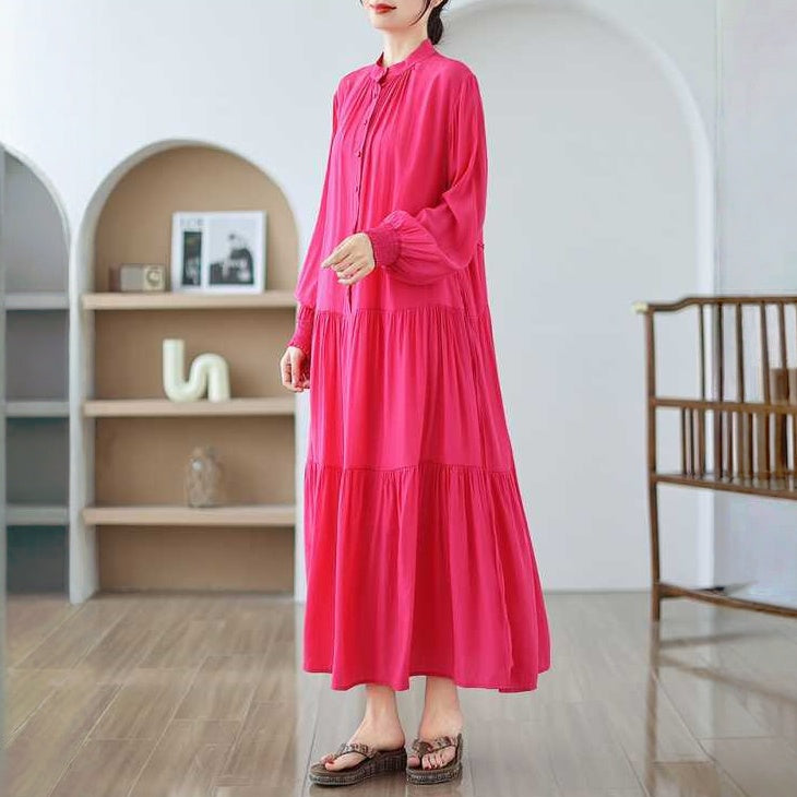 【ワンピース】春 秋 夏 大きいサイズ 細見え ロング ワンピース 【JZシリーズ】