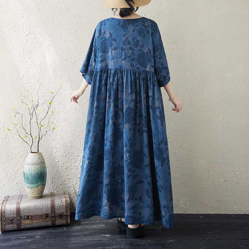 【ワンピース】ヴィンテージ風 花柄ワンピース レディース 夏 半袖 Aライン ノースリーブ ゆったりシルエット 大人可愛い【SHシリーズ】