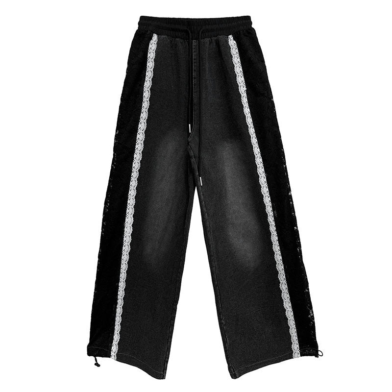 【ボトムス】夏 ウォッシュデニム 切り替え カジュアルデニムパンツ 【AHシリーズ】