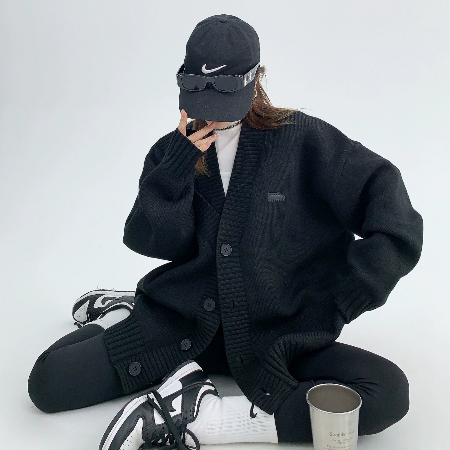 【アウター】春秋 厚い保温 レトロ ゆったり ニットセーターカーディガン【FCシリーズ】