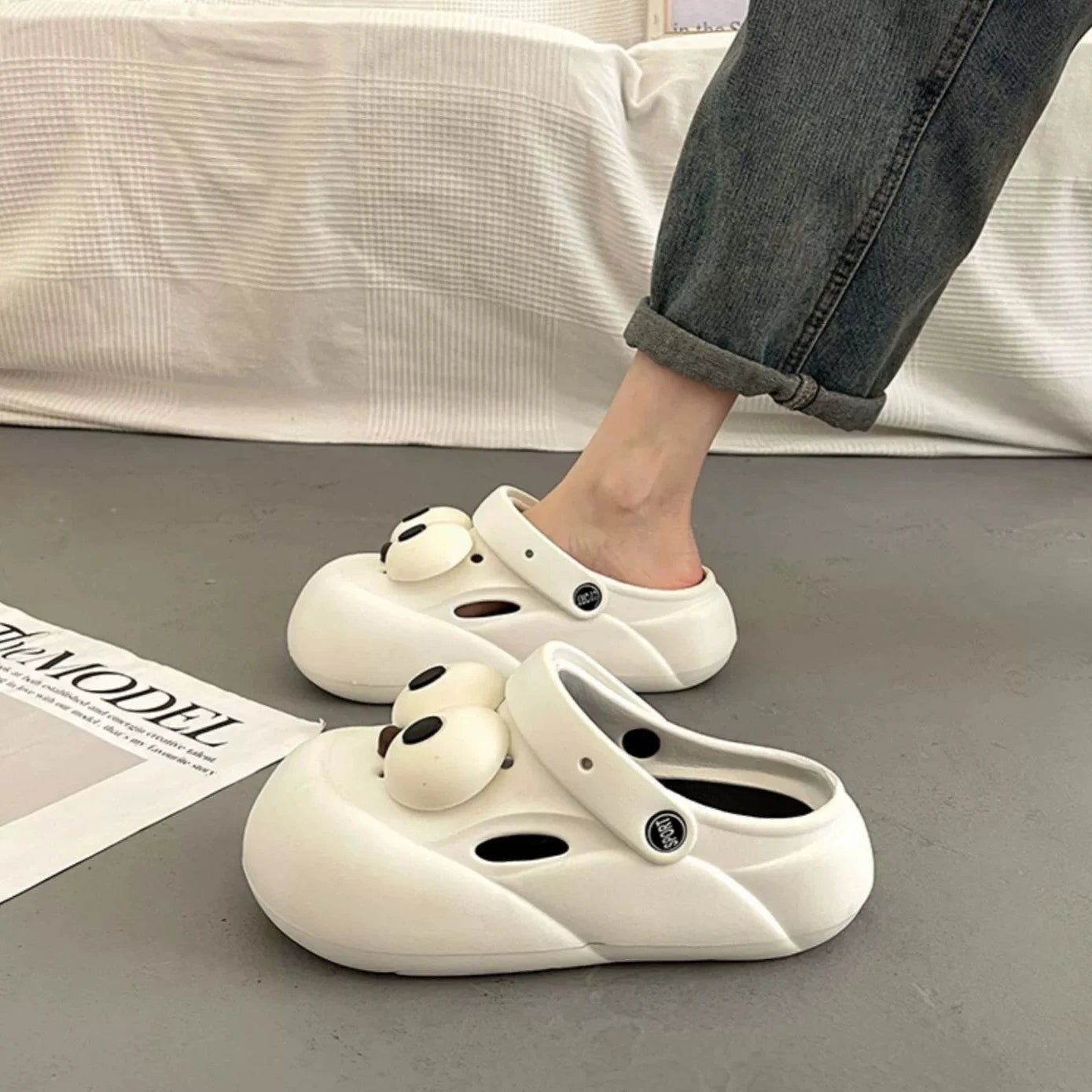 【シューズ】夏 2WAY カートゥーン 厚底 可愛い ビーチ スリッパ サンダル