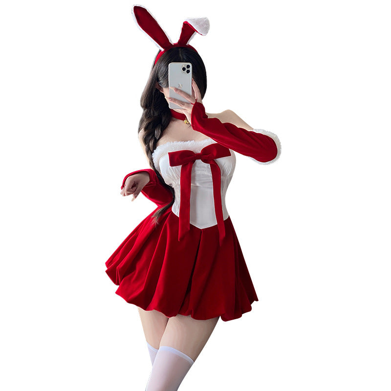 【クリスマス】セクシー うさぎコスチューム チューブトップワンピース 純欲系 コスプレ 衣装