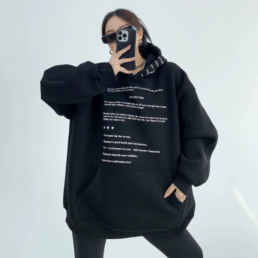 【トップス】秋冬 oversize ゆったり 厚い保温 フード付き パーカー【FCシリーズ】【15~20日発送】