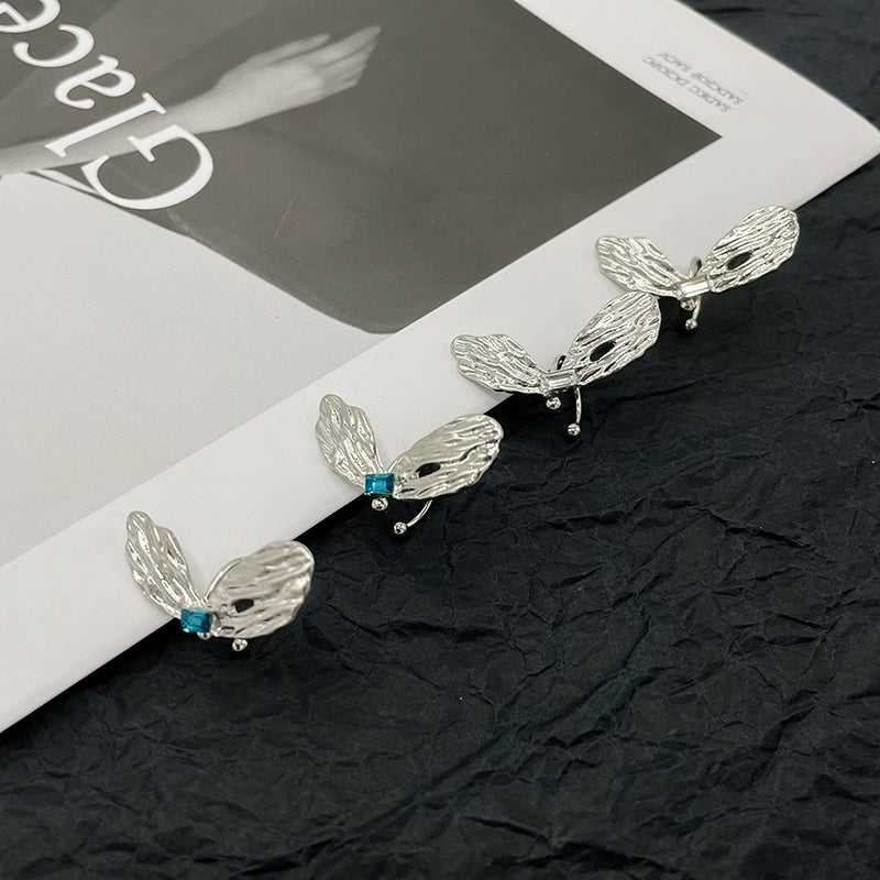 【🎁 B2G1|先行スタート!】【グッズ】クール系 蝶結びイヤーカフ レディース 夏 高級感 キラキララインストーン イヤークリップ ノンホール ピアス