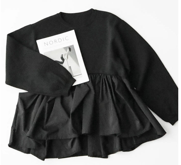 【トップス】春秋 ファッション 合わせやすい シンプル 切り替えしニットセーター