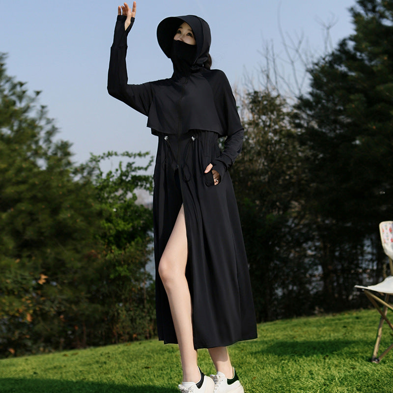 【アウター】日焼け止め 春夏 全身UVカット アイスシルク通気性 ロング UVパーカー