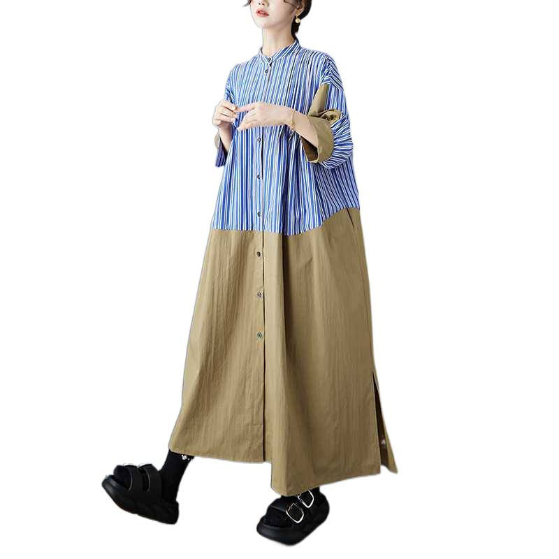 【ワンピース】春 秋 冬 切り替えフレンチレトロ シャツ ワンピース 【SHシリーズ】