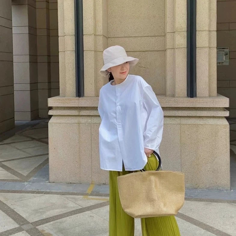 【ボトムス】シンプル ハイウエスト 春夏秋 着痩せ パンツ