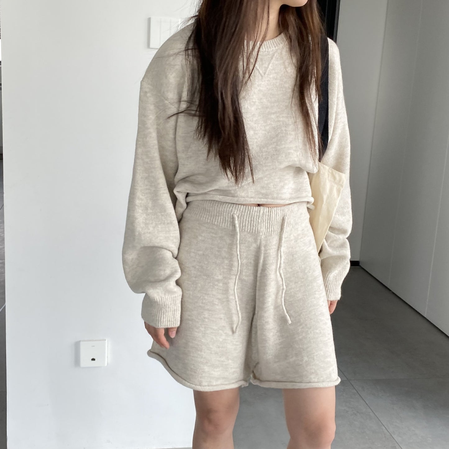 【セットアップ】追加TYPE 無地 秋冬 シンプル 合わせやすい ニットセーター上下セット