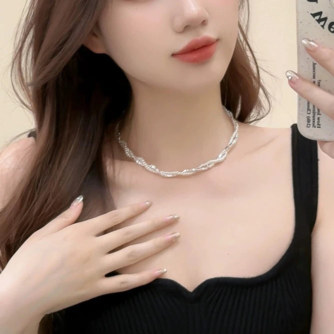 【🎁 B2G1|先行スタート!】【グッズ】無地 真珠 シルバー ネックレス