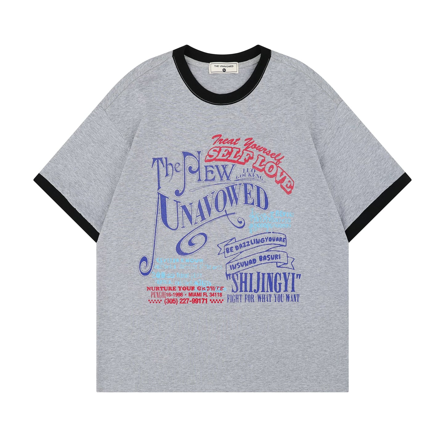 【トップス】アメリカンレトロ ロゴプリント 半袖Tシャツ レディース 夏 ゆったり デザイン感 バイカラー ラウンドネック【FCシリーズ】【15〜20日発送】