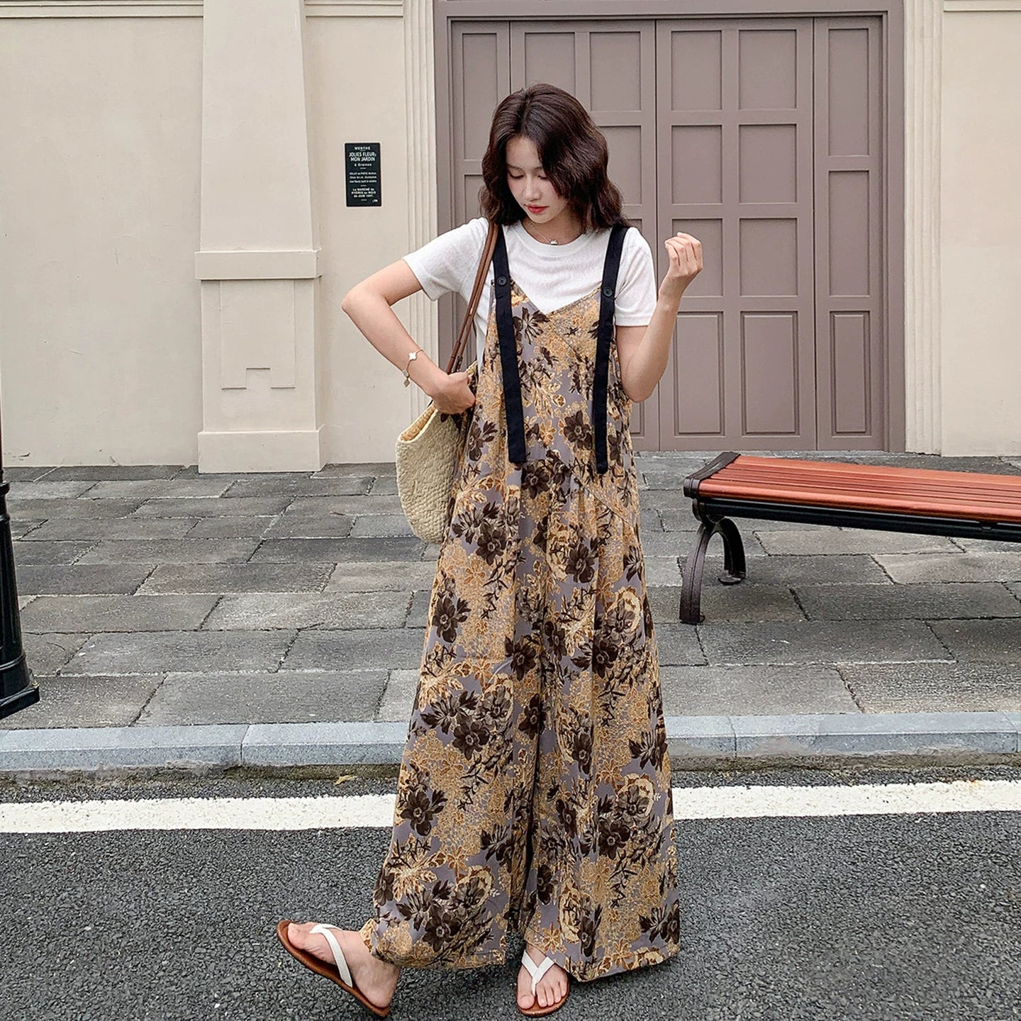 ELISABETTA FRANCHI　花柄　サロペット　オールインワン　イタリア サロペットレディース オールインワン 花 柄 夏 サロペット パンツ 花