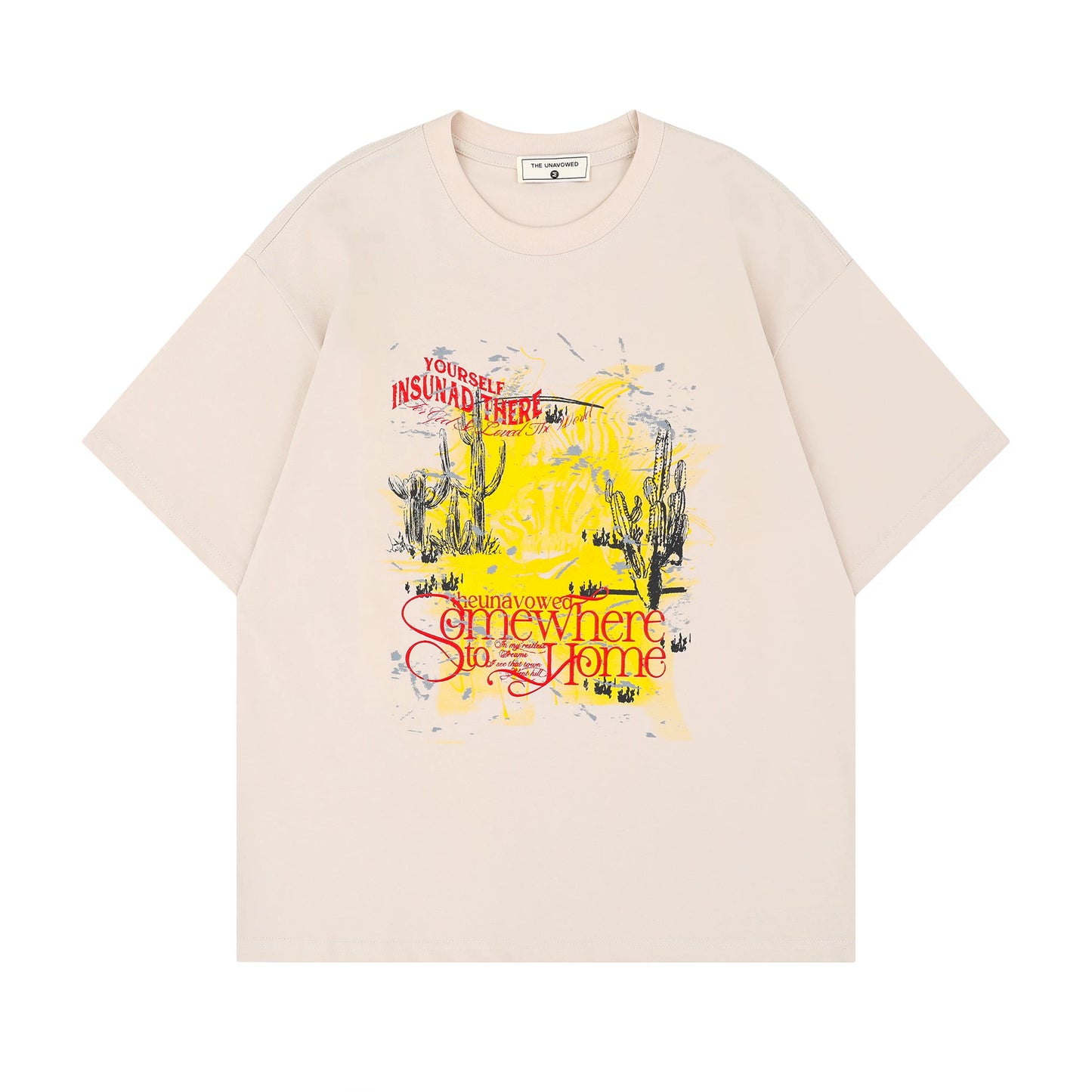【トップス】レトロデザイン 落書き風 ブルー 半袖Tシャツ レディース 夏 ゆったり カジュアル【FCシリーズ】【15〜20日発送】