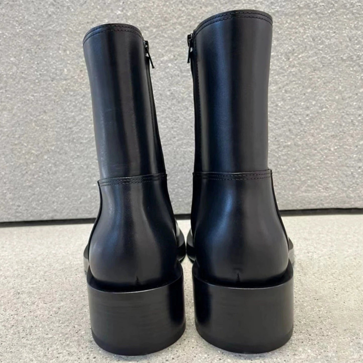 【シューズ】春秋冬 スクエアトゥ 厚底 マーティンブーツ【AHシリーズ】