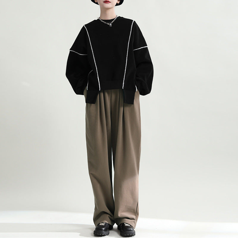 【トップス】春 秋 冬 切り替え ゆるリラックス パーカー【AHシリーズ】