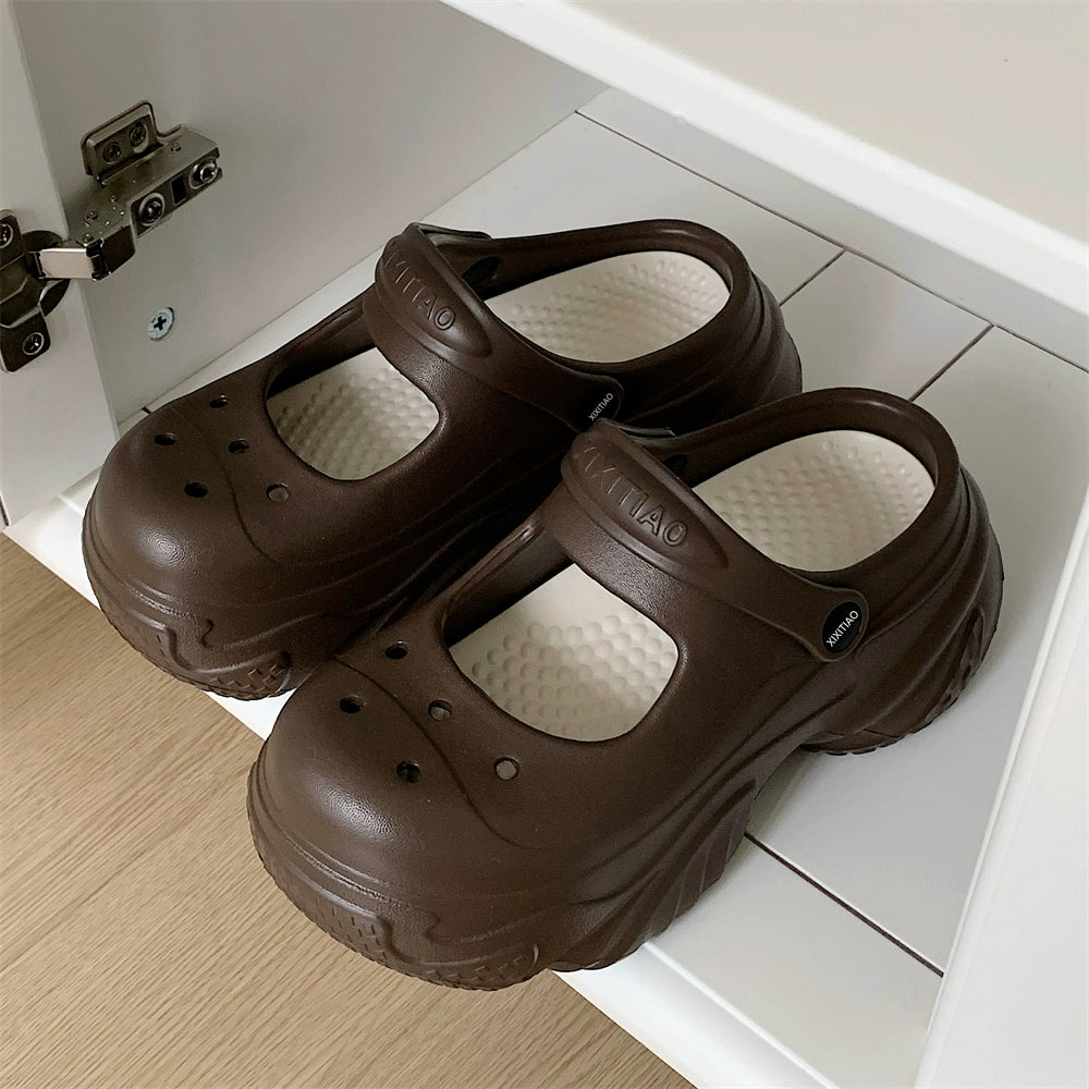 【シューズ】夏春秋 ファッション 厚底 カジュアル クロッグサンダル