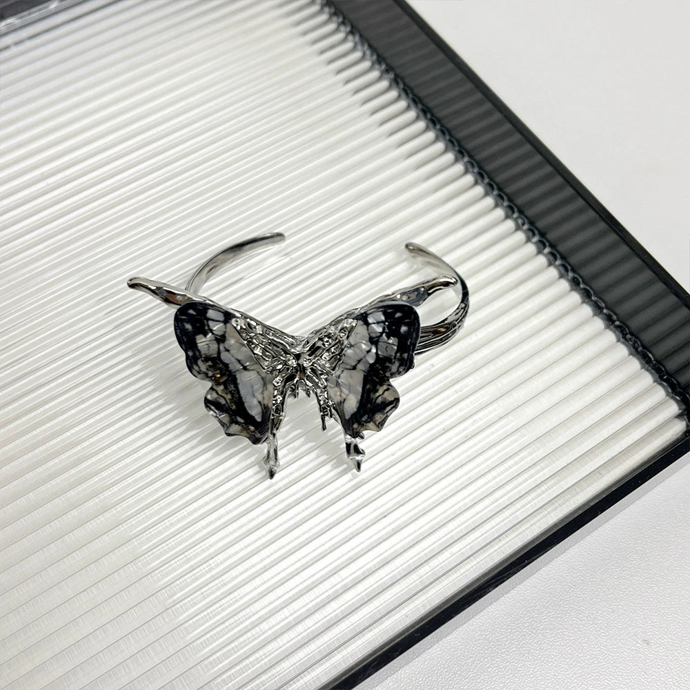 【🎁 B2G1|先行スタート!】【グッズ】立体ブルーグラデーション バタフライ バングル レディース オープンタイプ 高級感 おしゃれ