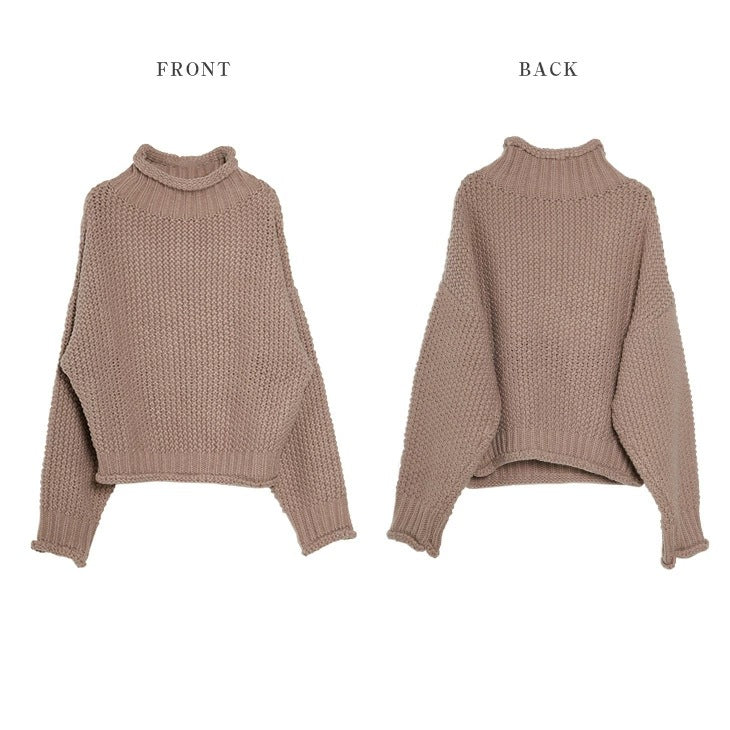 【トップス】秋冬 ニット ハイネック レトロ セーター